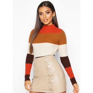 Boohoo Colorblock Knit Sweater
